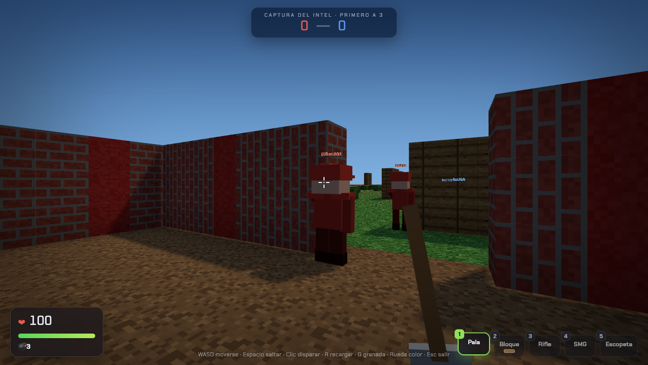 Players battling inside the SolCraft arena